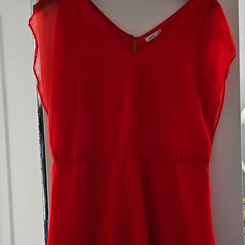 Kaffe korallrotes minikleid - korallrotes,