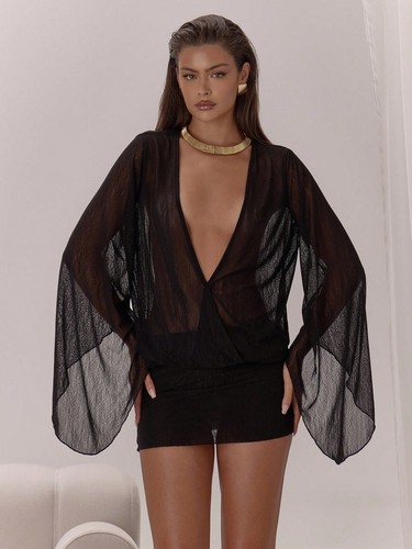 Transparentes minikleid mit - transparentes,