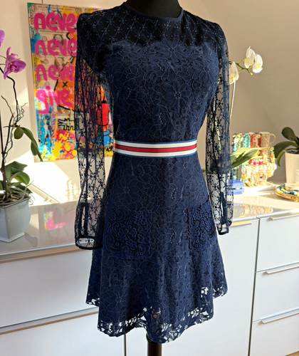 Sandro spitzenkleid blau - spitzenkleid,