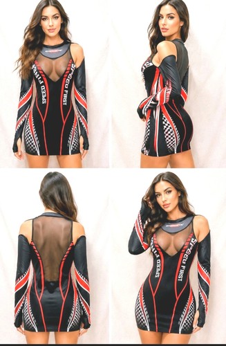 Sexy racing style minikleid - sexy,