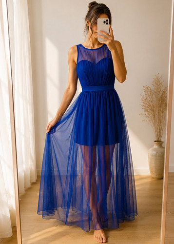 Damen linien maxikleid - damen,