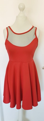 Kleid stoffkleid rot netz - kleid,