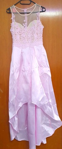 Damen abendkleid low - hi-low, spitze