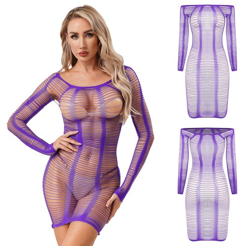 Damen fishnet minikleid - de,