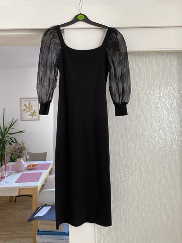 Schwarzes midi kleid - midi, mit