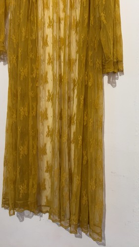 Damen midikleid gelb spitze - gelb,