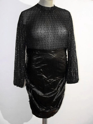 Sexy wetlook kleid schwarz - kleid,